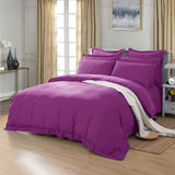 1000TC Tailored Double Size Purple Duvet Quilt Cover Set - Front View