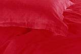 1000TC Tailored Double Size Red Duvet Quilt Cover Set - Side View