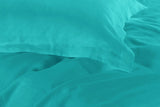 1000TC Tailored Double Size Teal Duvet Quilt Cover Set - Side View