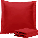 1000TC Premium Ultra Soft European Pillowcases 2-Pack Red - Front View