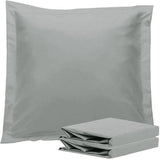 1000TC Premium Ultra Soft European Pillowcases 2-Pack Grey - Front View
