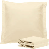 1000TC Premium Ultra Soft European Pillowcases 2-Pack Yellow Cream - Front View