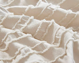 Tufted Boho Striped Embroidery Quilt/Doona/Duvet Cover Set - King Size - Rear View