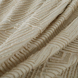 Tufted Textured Jacquard Quilt Cover Set- Beige - Queen Size - Side View