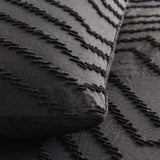 Tufted Boho Wave Jacquard Queen Size Black Duvet Quilt Cover Set