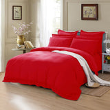 1000TC Tailored King Size Red Duvet Quilt Cover Set - Front View