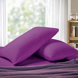1000TC Premium Ultra Soft King size Pillowcases 2-Pack - Purple - Front View