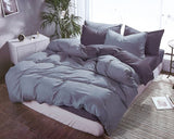 1000TC Reversible King Size Grey Duvet Quilt Cover Set