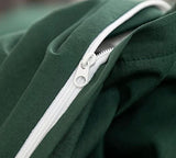 1000TC Reversible King Size Green and Grey Duvet Quilt Cover Set - Side View