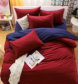1000TC Reversible King Size Blue and Red Duvet Quilt Cover Set - Side View
