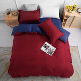 1000TC Reversible Super King Size Blue and Red Duvet Quilt Cover Set - Front View