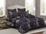 Black Marble Double Size Duvet Quilt Cover Set - Side View