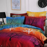 Rainbow Tree King Size Bed Quilt/Duvet Cover Set - Front View
