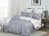 Tree Reversible King Size Grey Duvet Quilt Cover Set - Front View