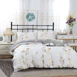 Reversible Design King Size White Duvet Quilt Cover Set - Side View