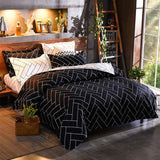 Black&White Queen Size Duvet Quilt Cover Set - Front View