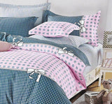 Pink Dots Queen Size Bed Quilt/Duvet Duvet Cover Set - Front View