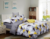 Geometric Queen Size Duvet Quilt Cover Set - Front View