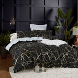 Reversible Design Queen Size Black Duvet Quilt Cover Set