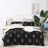 Reversible Design Leaves Queen Size Bed Quilt/Duvet Cover Set - Front View