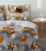 Christmas Gift Super King Size Quilt/Duvet Cover Set - Front View