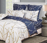 Tree Reversible Super King Size Bed Quilt/Duvet Cover Set Beige - Side View