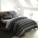 Hugo Reversible Super King Size Duvet Quilt Cover Set - Side View