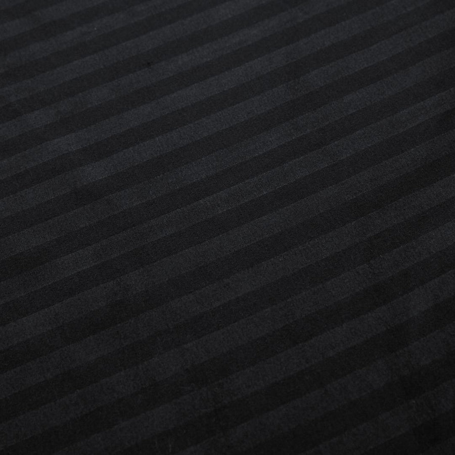 1000TC Ultra Soft Striped Queen Size Black Duvet Quilt Cover Set