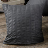 1000TC Premium Ultra Soft Seersucker Cushion Covers - 2 Pack - Charcoal - Front View