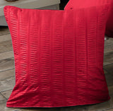 1000TC Premium Ultra Soft Seersucker Cushion Covers - 2 Pack - Red - Front View