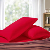1000TC Premium Ultra Soft Queen size Pillowcases 2-Pack - Red - Front View
