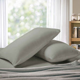 1000TC Premium Ultra Soft Queen size Pillowcases 2-Pack - Grey - Front View
