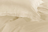 1000TC Tailored Super King Size Yellow Cream Duvet Quilt Cover Set - Side View