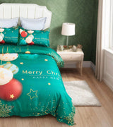 Christmas New Year Quilt Cover Set - Queen Size - Side View