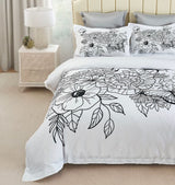 Viene Floral Quilt Cover Set - Queen Size - Side View