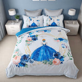 Princess Kids Quilt Cover Set - Single Size - Side View