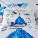 Princess Kids Quilt Cover Set - Single Size - Top-Down View