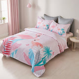 Flamingo Kids Quilt Cover Set - Single Size - Side View