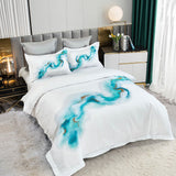 Ocean Marble Quilt Cover Set - Super King Size - Front View