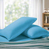 1000TC Premium Ultra Soft Standrad size Pillowcases 2-Pack - Light Blue - Front View