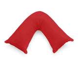 1000TC Premium Ultra Soft V SHAPE Pillowcase - Red - Front View