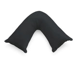 1000TC Premium Ultra Soft V SHAPE Pillowcase - Black - Front View