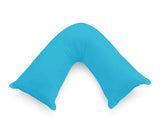 1000TC Premium Ultra Soft V SHAPE Pillowcase - Light Blue - Front View