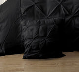 Diamond Pintuck Premium Ultra Soft Cushion Covers 2-Pack - Black - Front View