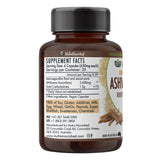 Organic Ashwagandha Capsules (vegan)- Withania Somnifera - 120 Vegan Capsules - Rear View