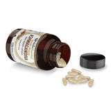 Organic Ashwagandha Capsules (vegan)- Withania Somnifera - 120 Vegan Capsules - Close-Up Angle