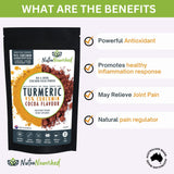 95% Organic Curcumin Extract Cocoa Flavour - Turmeric Powder With Black Pepper - Organic and with Black Pepper - 375g - Front View