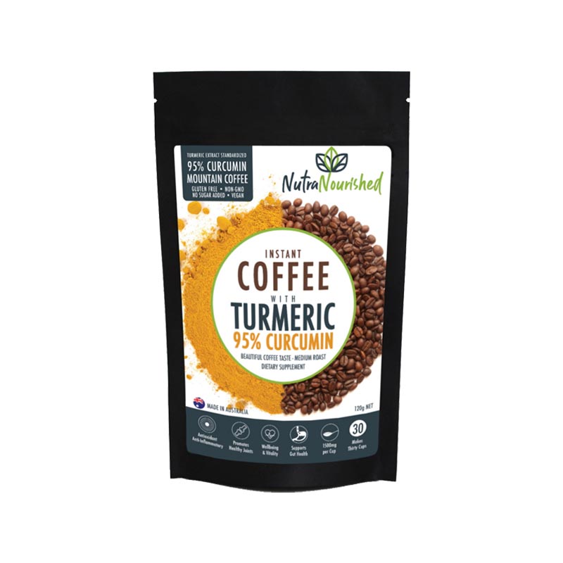 Instant Coffee with 95% Pure Organic Curcumin - Turmeric Extract Powder (1,000mg) - 120g