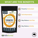 Pure Organic 95% Curcumin Powder (60g/1 month supply) - 1500mg of Turmeric Extract Buffered with Black Pepper - Front View