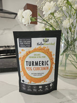 Pure Organic 95% Curcumin Powder (60g/1 month supply) - 1500mg of Turmeric Extract Buffered with Black Pepper - Top-Down View